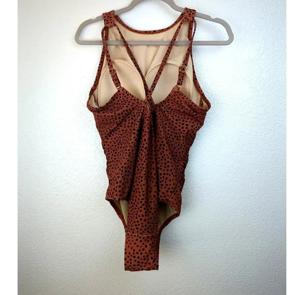 Kona Sol High Neck Adjustable Straps Full Coverage One Piece Swimsuit Size 16 - Picture 3 of 7